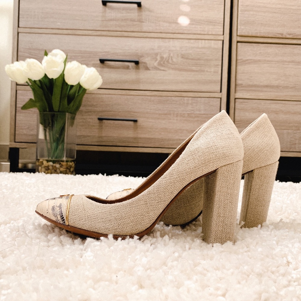 Tory Burch Ethel Linen pumps with box - Picture 3 of 5